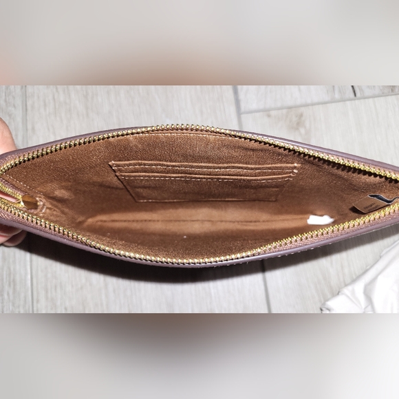 🏇Coach Medium Black Leather Monogram Print Backpack/Tan Coach Wristlet Combo - Picture 12 of 17